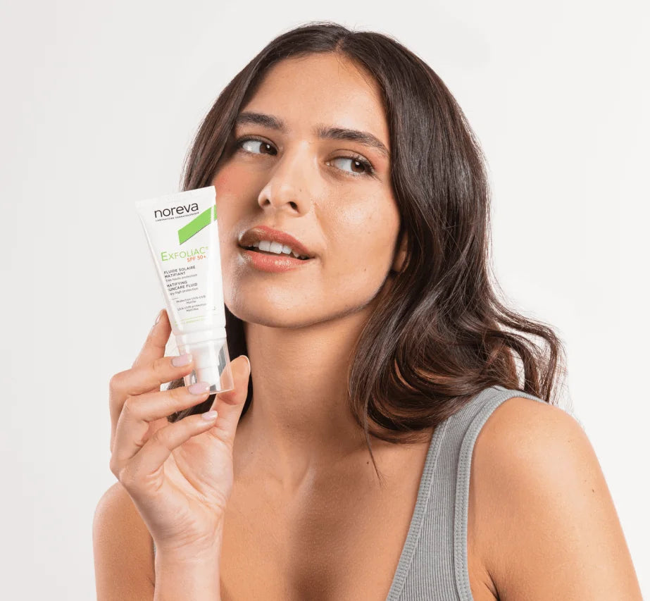 نوريفا إكسفولياك واقي شمس سائل مطفي يناسب البشرة الدهنية، المختلطة، والمعرضة لحب الشباب - 40مل